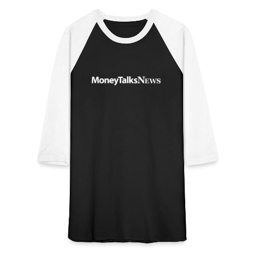Money Talks News Logo - White - Unisex Baseball T-Shirt