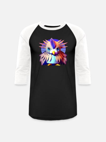 Polygon Bird - Unisex Baseball T-Shirt - black/white