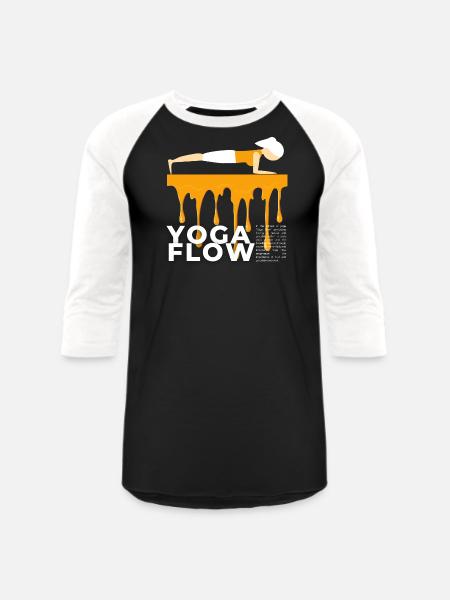 Yoga Flow - Unisex Baseball T-Shirt - black/white