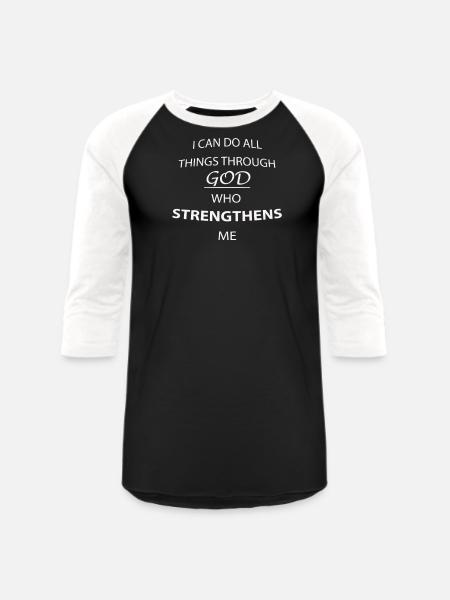 STRENGTH 2 GOSPEL TEE SHIRT - Unisex Baseball T-Shirt - black/white