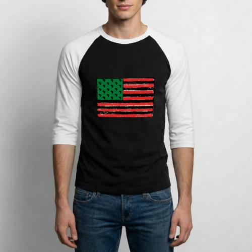 Red Green Black Flag - Unisex Baseball T-Shirt