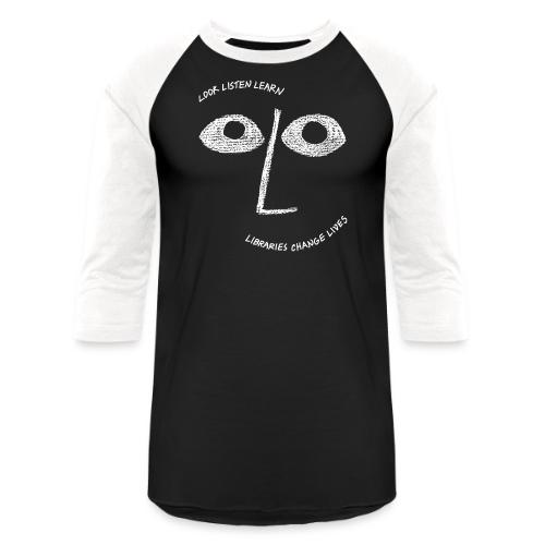 Vintage ALA: Libraries Change Lives Face - Unisex Baseball T-Shirt