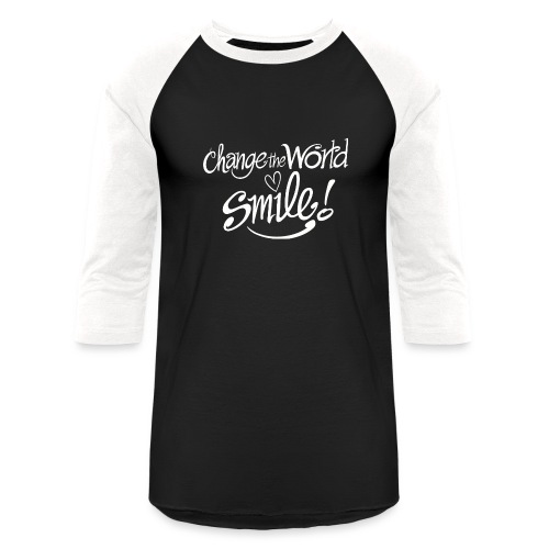 Spread the word, change the world, smile! - Unisex Baseball T-Shirt