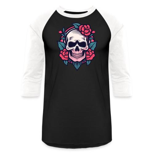 Rose Skull Tattoo - Unisex Baseball T-Shirt