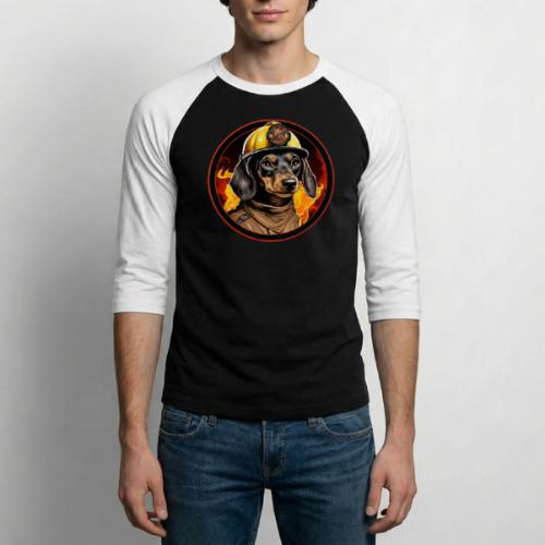 Firefighter Dachshund - Unisex Baseball T-Shirt