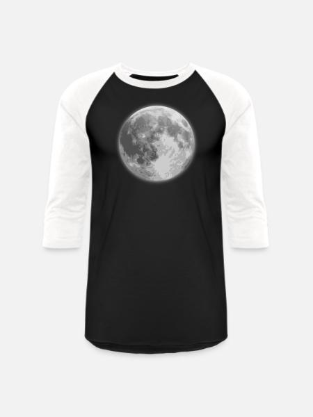 Lune - T-shirt de baseball unisexe - noir/blanc