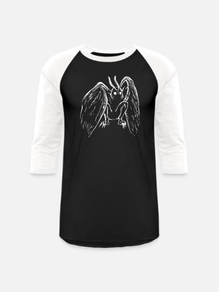 Mothman - Unisex Baseball T-Shirt - black/white