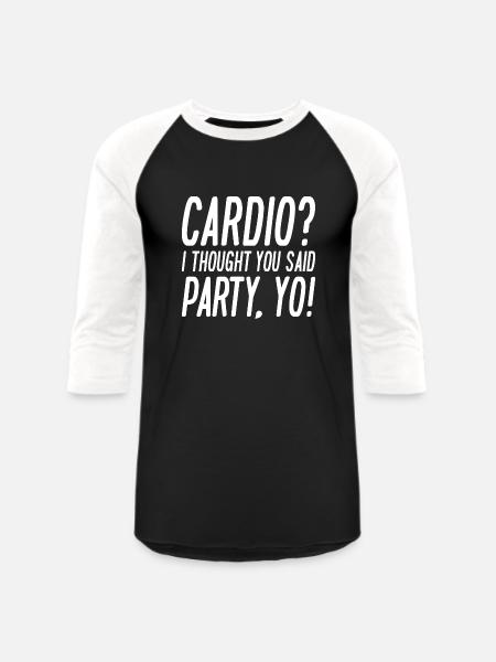 Cardio Party Yo - Unisex Baseball T-Shirt - black/white