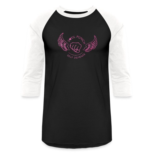 Soul Punch Self Defense Logo straight pink glitter - Unisex Baseball T-Shirt