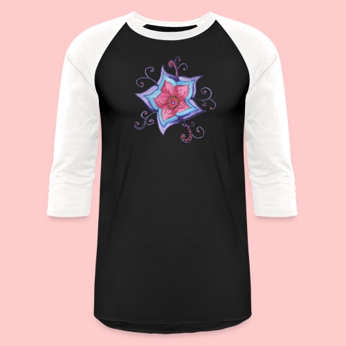 Whimsical Watercolor Flower Design - Unisex Baseball T-Shirt