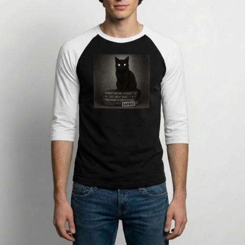 Cat on Banned Books - Unisex Baseball T-Shirt