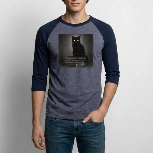 Cat on Banned Books - Unisex Baseball T-Shirt