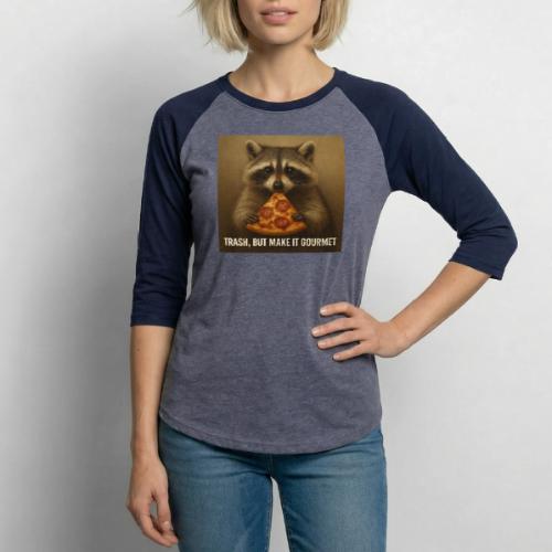 Gourmet Pizza Raccoon - Unisex Baseball T-Shirt