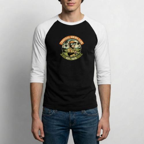 Retro Monkey Golf Tee 70s Vintage Style Gift - Unisex Baseball T-Shirt
