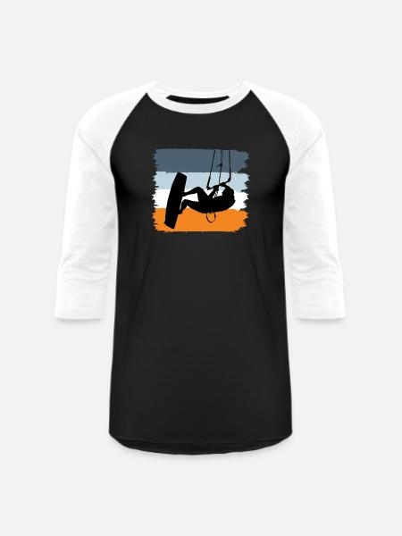 Kite Surfing Gift Kite - Unisex Baseball T-Shirt - black/white