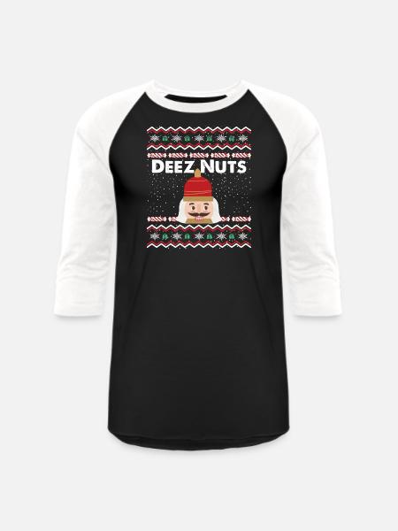 Deez Nuts Nutcracker - Unisex Baseball T-Shirt - black/white