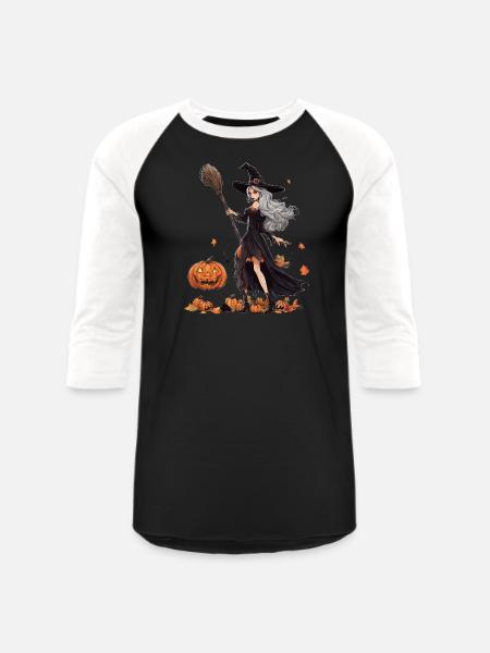 Malevolent Midnight Witch - Unisex Baseball T-Shirt - black/white