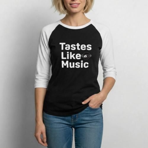 Tastes Like Music Black and White Logo - Unisex Baseball T-Shirt