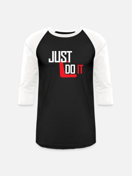 Just Do It - Unisex Baseball T-Shirt - black/white