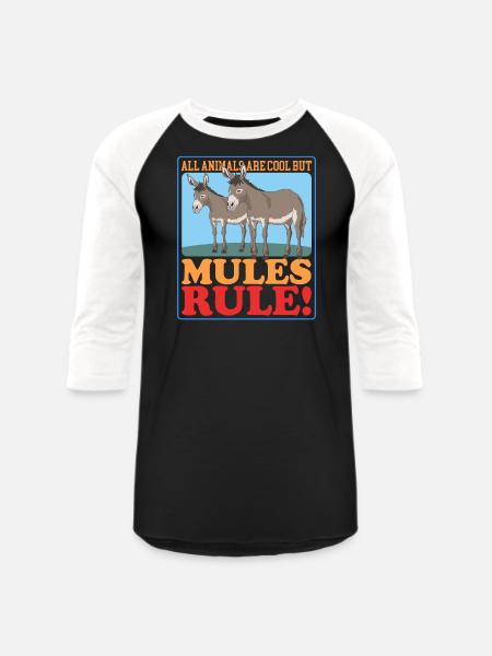 Mule Lover Mules Rule - Unisex Baseball T-Shirt - black/white