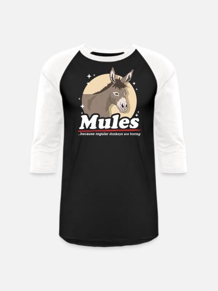Mules Because Mule Owner - Unisex Baseball T-Shirt - black/white