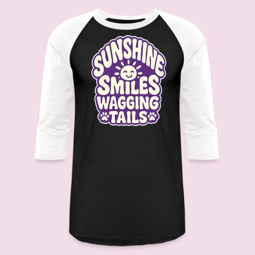 Sunshine Smiles Wagging Tails - Unisex Baseball T-Shirt