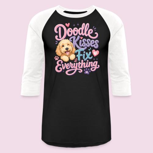 Doodle Kisses Fix Everything Dog Lover Gift - Unisex Baseball T-Shirt