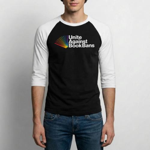 Unite Against Book Bans (Rainbow) - Unisex Baseball T-Shirt