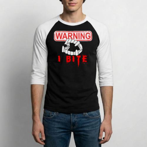 Vampire Teeth - Unisex Baseball T-Shirt