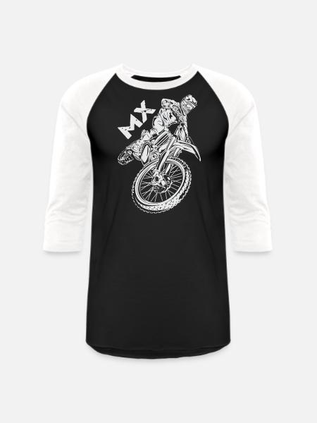 Motocross MX Rider - Unisex Baseball T-Shirt - black/white