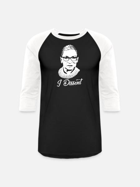 Notorious RBG - I Dissent - Unisex Baseball T-Shirt - black/white