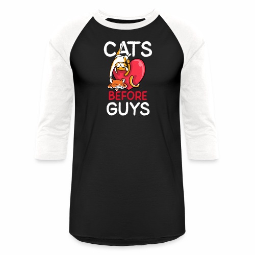 two cats before guys heart anti valentines day - Unisex Baseball T-Shirt