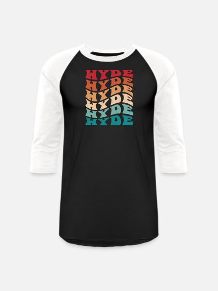 Funny Personalized Hyde Name Themed Apparel - Unisex Baseball T-Shirt - black/white