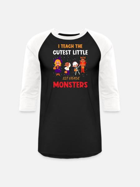 The Cutest Little Monsters - Unisex Baseball T-Shirt - black/white