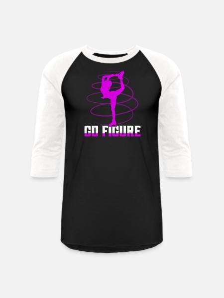 Go Figure Skating Figure Skater - Unisex Baseball T-Shirt - black/white