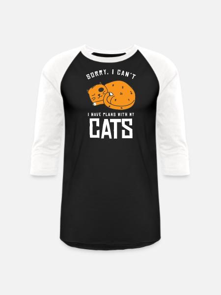 Funny Cat - Unisex Baseball T-Shirt - black/white