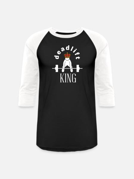KINK DEADLIFT - Unisex Baseball T-Shirt - black/white
