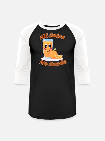 All juice no seeds - Unisex Baseball T-Shirt - black/white