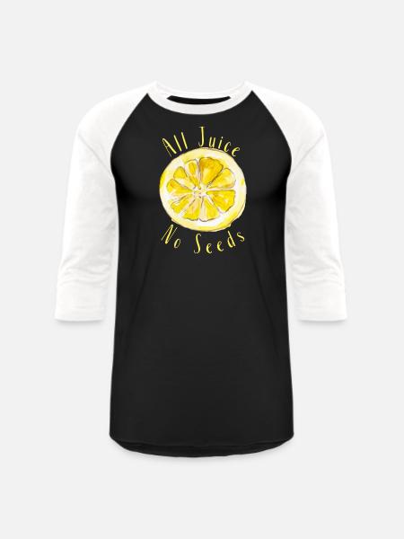All Juice No Seeds - Unisex Baseball T-Shirt - black/white