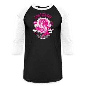 Monster High - Unisex Baseball T-Shirt - black/white - Front - AI Model Female 172 light (172cm) & AI Model Male 178 light (178cm)