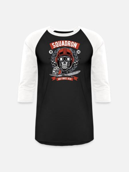 Squadron air force - Unisex Baseball T-Shirt - black/white