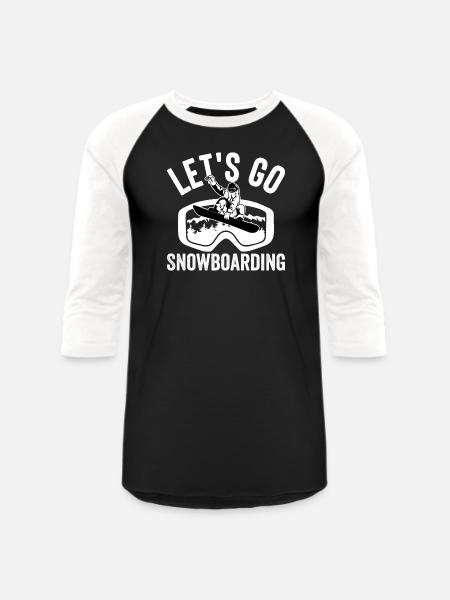 Let´s go Snowboarding - Unisex Baseball T-Shirt - black/white