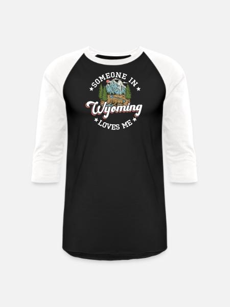 Someone In Wyoming Loves Me - Unisex Baseball T-Shirt - black/white