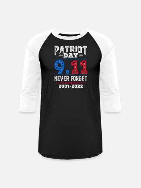 9/11 memorial - Unisex Baseball T-Shirt - black/white