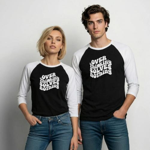 Overthinking Solves Nothing - Unisex Baseball T-Shirt