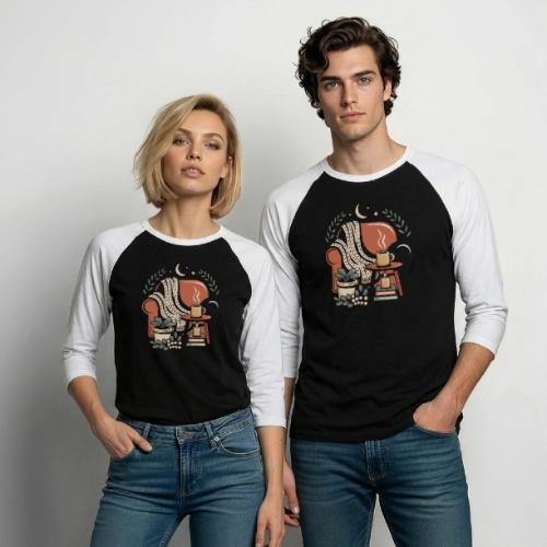 Moonlit Cozy Night Recliner - Unisex Baseball T-Shirt