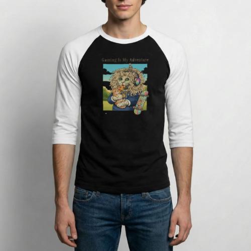 Gaming Cat Adventure: Pizza & Skates - Unisex Baseball T-Shirt