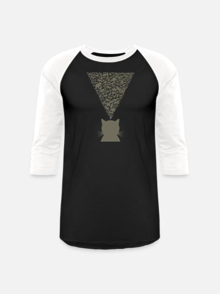 Funny Cat - Unisex Baseball T-Shirt - black/white