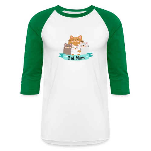 Cat MOM, Cat Mother, Cat Mum, Mother's Day - Unisex Baseball T-Shirt
