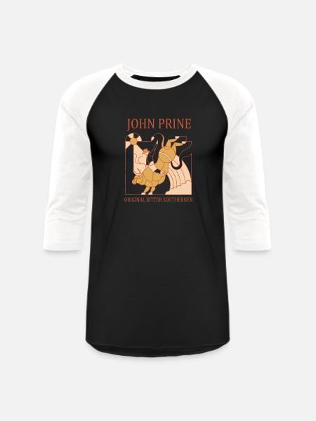 John Prine - Unisex Baseball T-Shirt - black/white